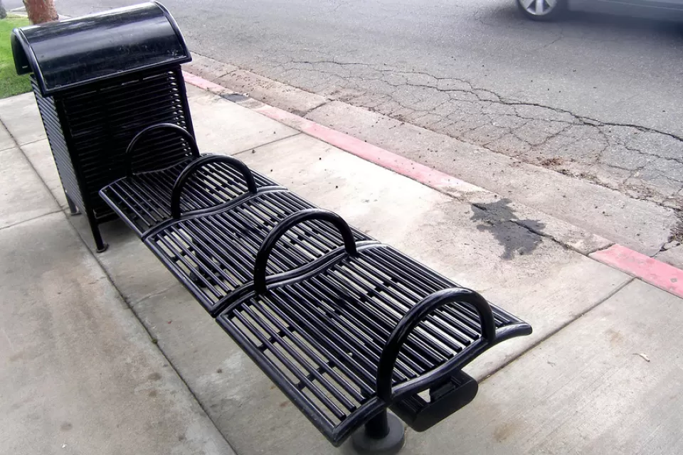 Anti homeless bench